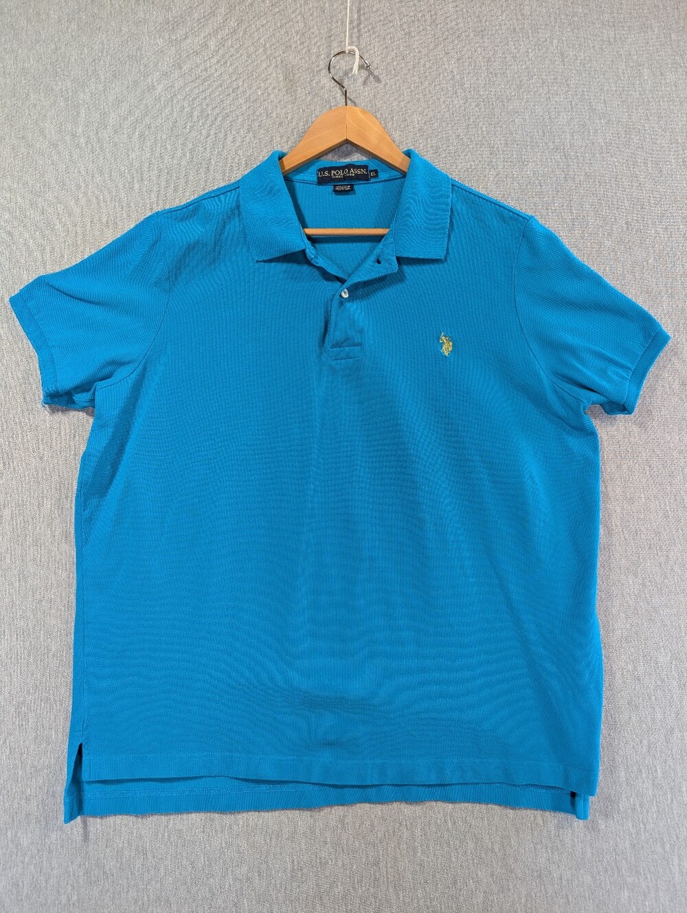 U.S. Polo Assn. Polo Shirt Men's XL Blue Yellow Pony